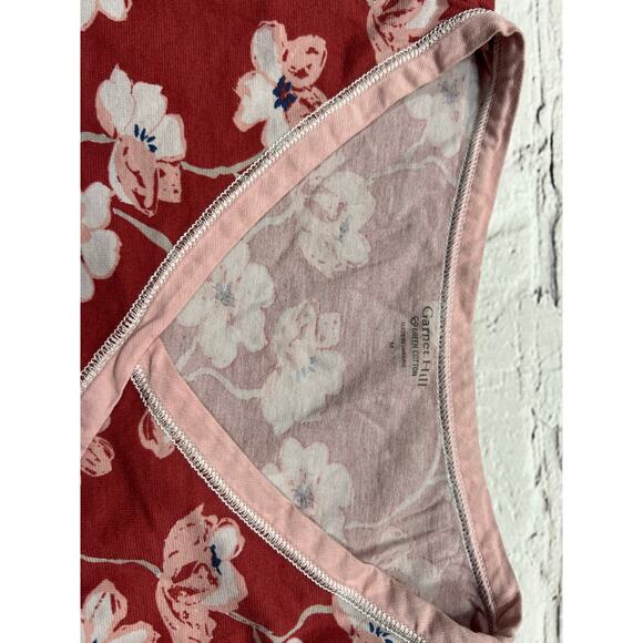 Garnet Hill Pajamas Asian wrap Green Cotton Cherry Blossom Size M A554 - Picture 7 of 8